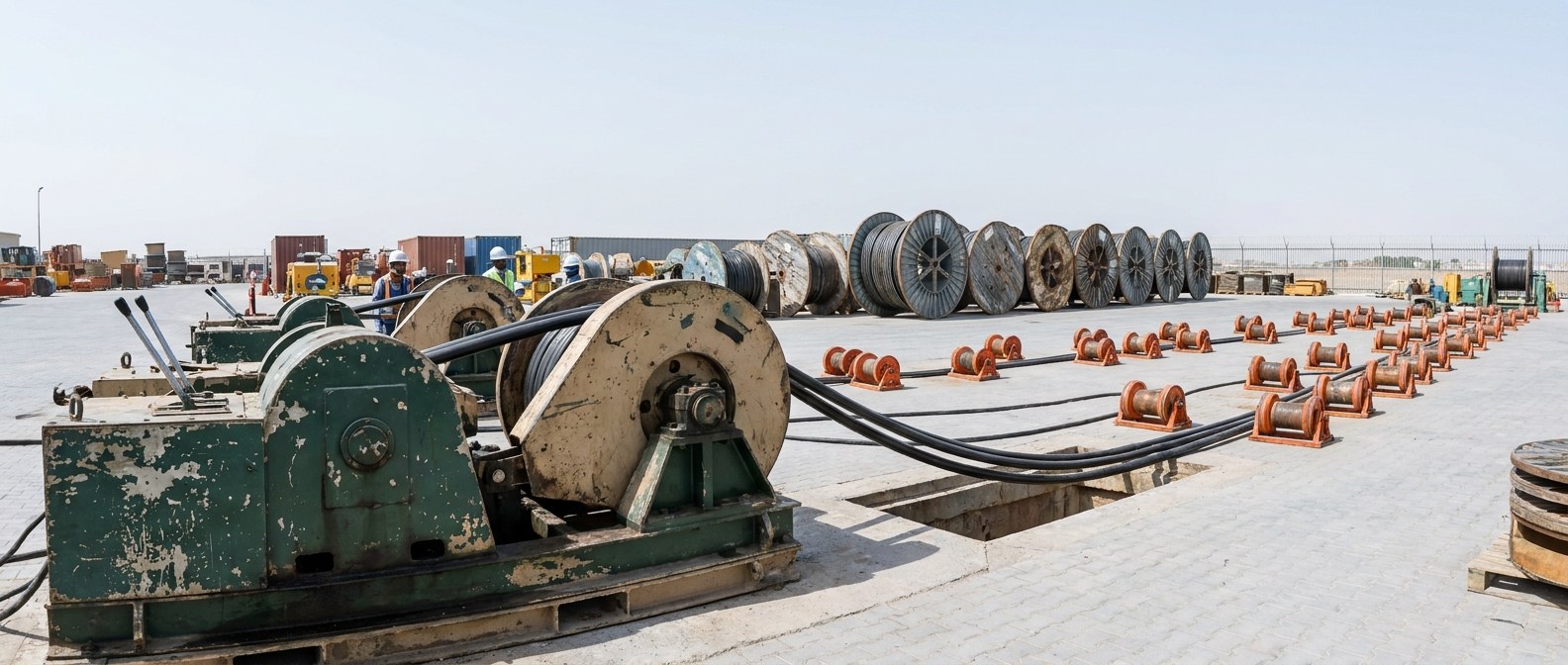 cable pulling machine на трассе